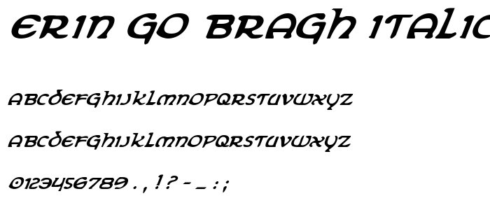 Erin Go Bragh Italic font